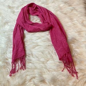Pink tassel dangle large scarf wrap neck warmer